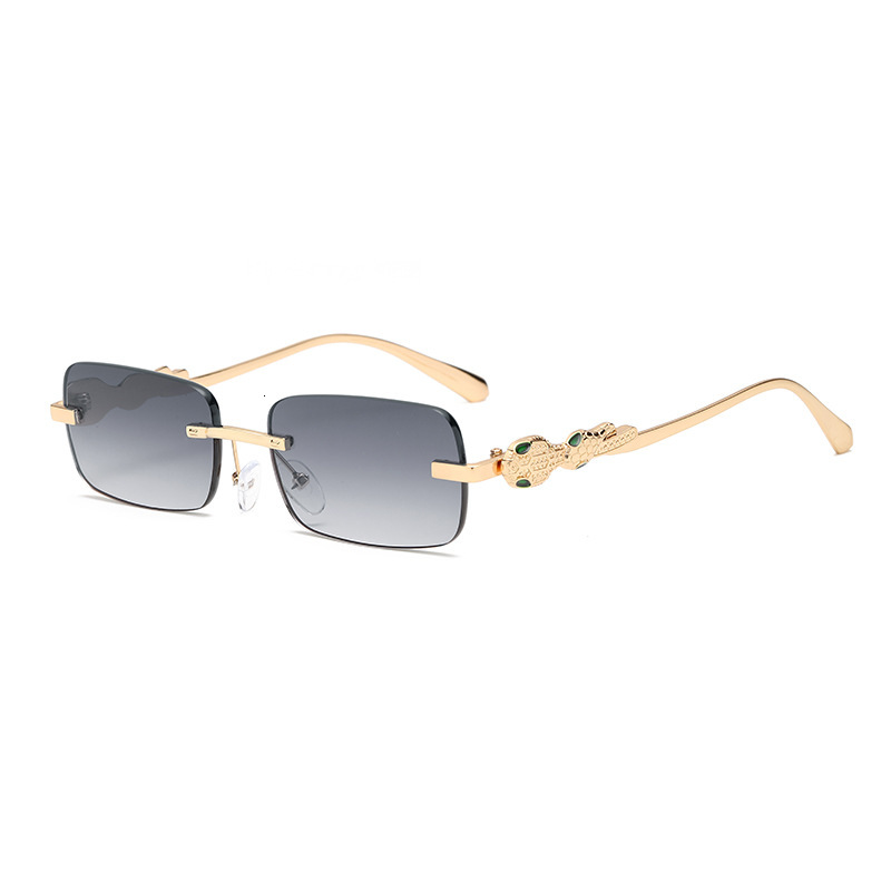 New European And American Style Square Frameless Cut-Edge Sunglasses, Fashion Street Style, High-End Metal UV Protection Sunglasses - view 6