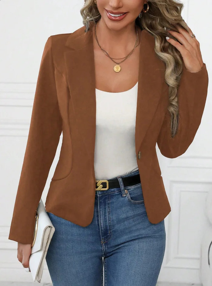 Womens highend solidcolor blazerstyle mini suit for women fashionable crossborder clothing 260625 - view 6