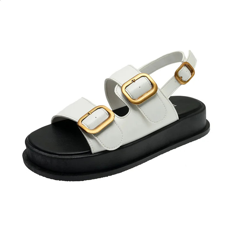 Gladiator Platform Womens Sandals Summer Women Metal Buckle Flat Fashion Casual Soft Bottom Ladies 260626 - view 6
