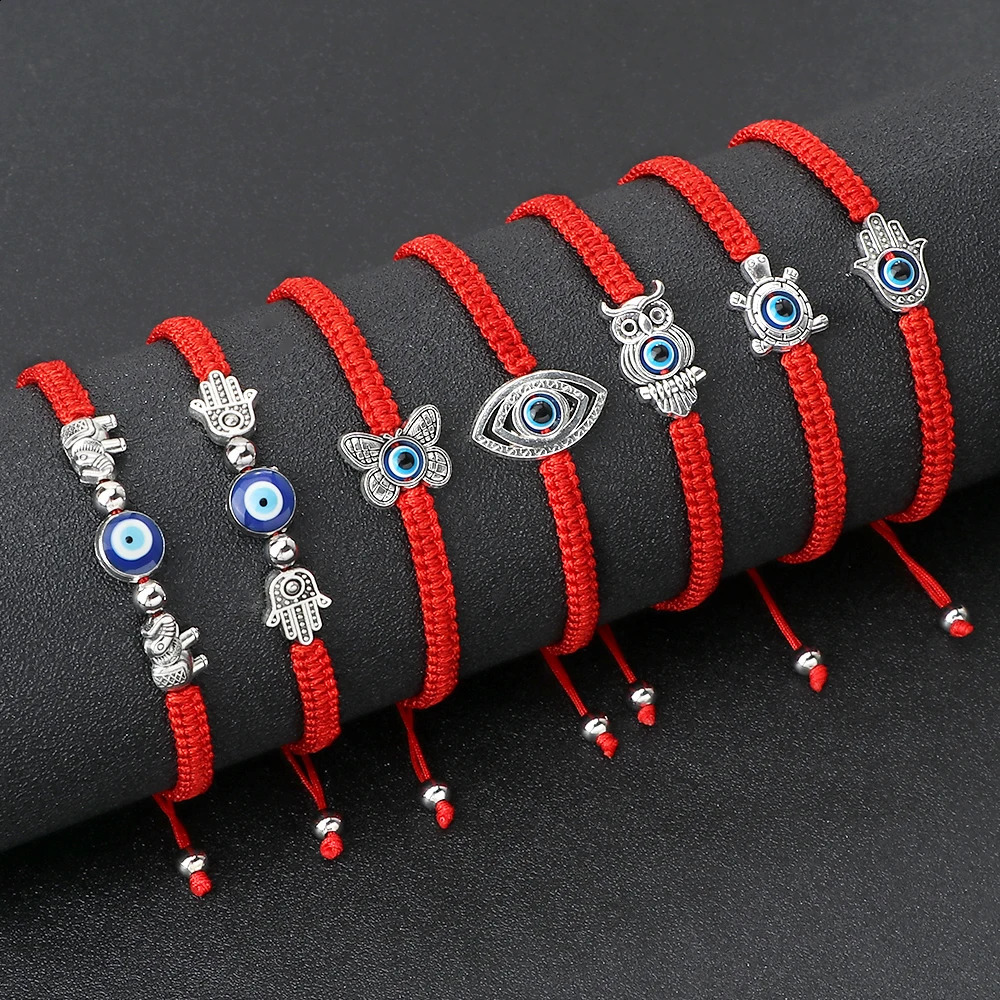 Lucky Red Rope String Bracelets for Women Men Adjustable Knot Bracelet Amulet Protection Handmade Charm Jewelry 260617