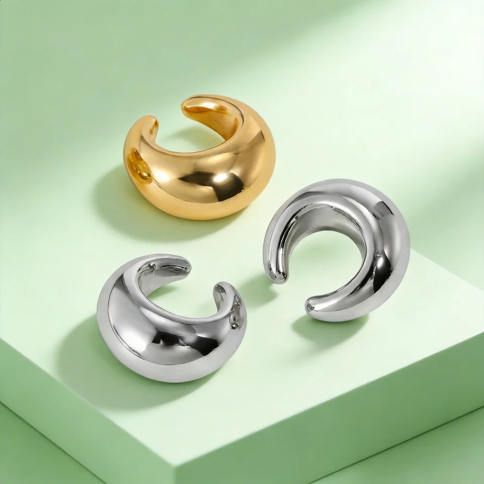y Ear Cuff Faux Piercings Minimalist Clip Earring Hollow Bone Clamp boucles doreilles femme Unisex Jewelry Gift 260623 - view 5