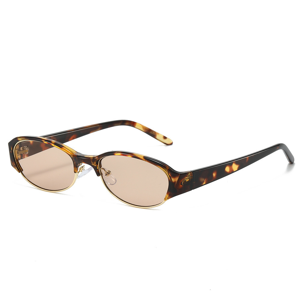 2026 New Small Frame Cat Eye Style Personalized Half-Frame Metal Fashion Oval Sunglasses For Men And Women - view 5