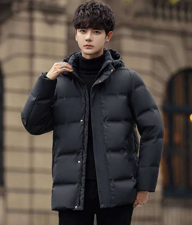 White Jacket Men Warm Solid Color Hooded Coats Thick Down Parka Male Top Quality Winter Outdoor Coat J260626 - view 4