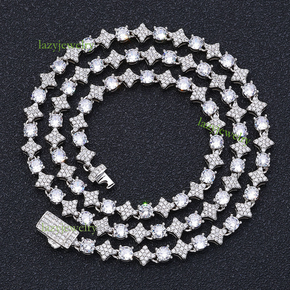 Diamond set Moissanite Star tennis chain 6mm ice crystal ladies fashion jewelry accessories designer custom s925 silver - view 4