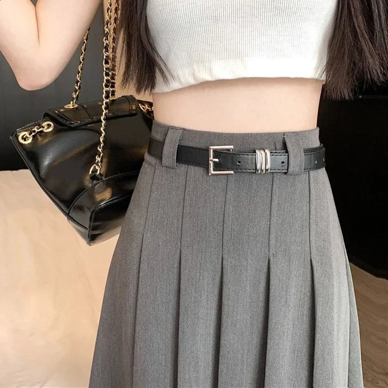 Summer Girls Korean Solid Color JK Skirts Women Comfortable MidLong Dress Female Concise ner Aline Pleated 260626 - view 4