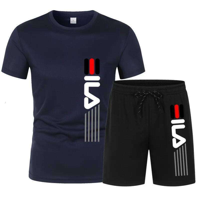 New Men's Clothing Summer Sports Suit Comfortable Breathable Mesh Running Sets Jogging Fitness Tracksuit Men Training 26Y0626 - view 6