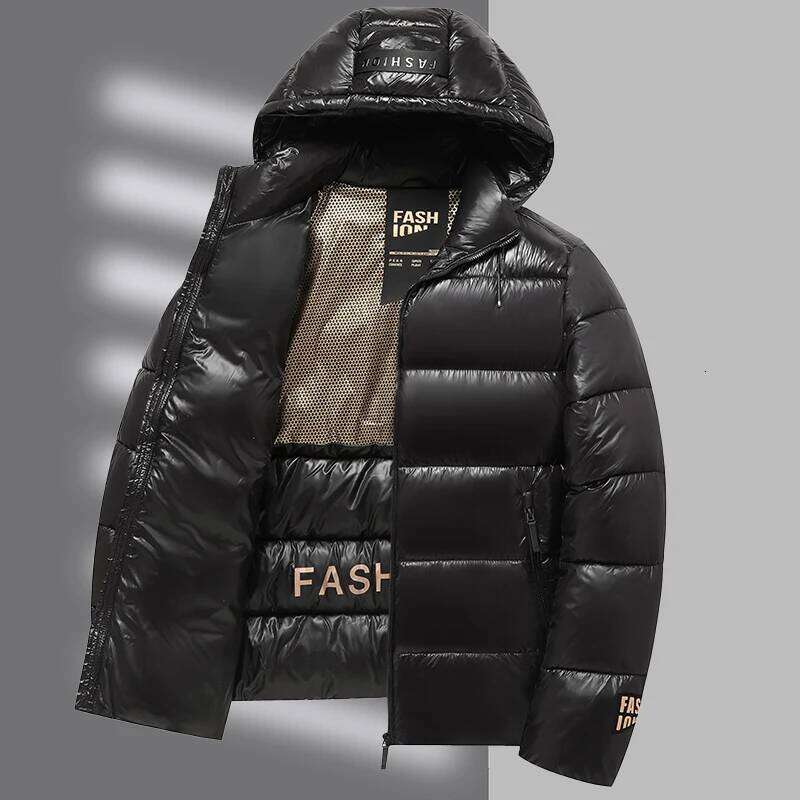 Men's down black and gold coat, detachable hooded jacket, cotton-padded jacket W260626 - view 5
