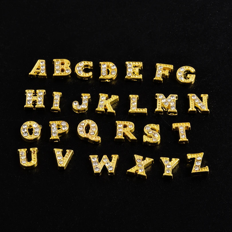 26Pcs Cute Crystal A-Z 26 Initial Words Floating Charms Bulk Rhinestones Alphabet English Bedels For Junk Cases Jewelry Making 260623 - view 4