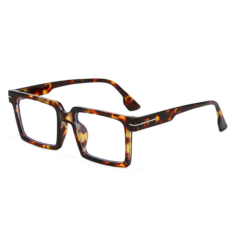 New European American Retro Square Frame Non-Prescription Glasses, Anti-Blue Light, Fashionable And Versatile, A High-End Feel, Can Be Fitted With - view 6