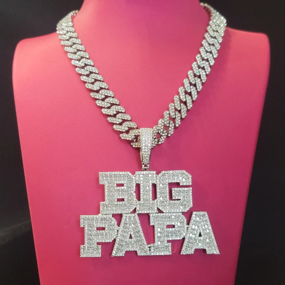 Custom Baguettecz Letter Pendant Iced Out Chain Fashion Two Rows Name Necklace Solid Back University Font Hip Hop Jewelry Gifts 260615