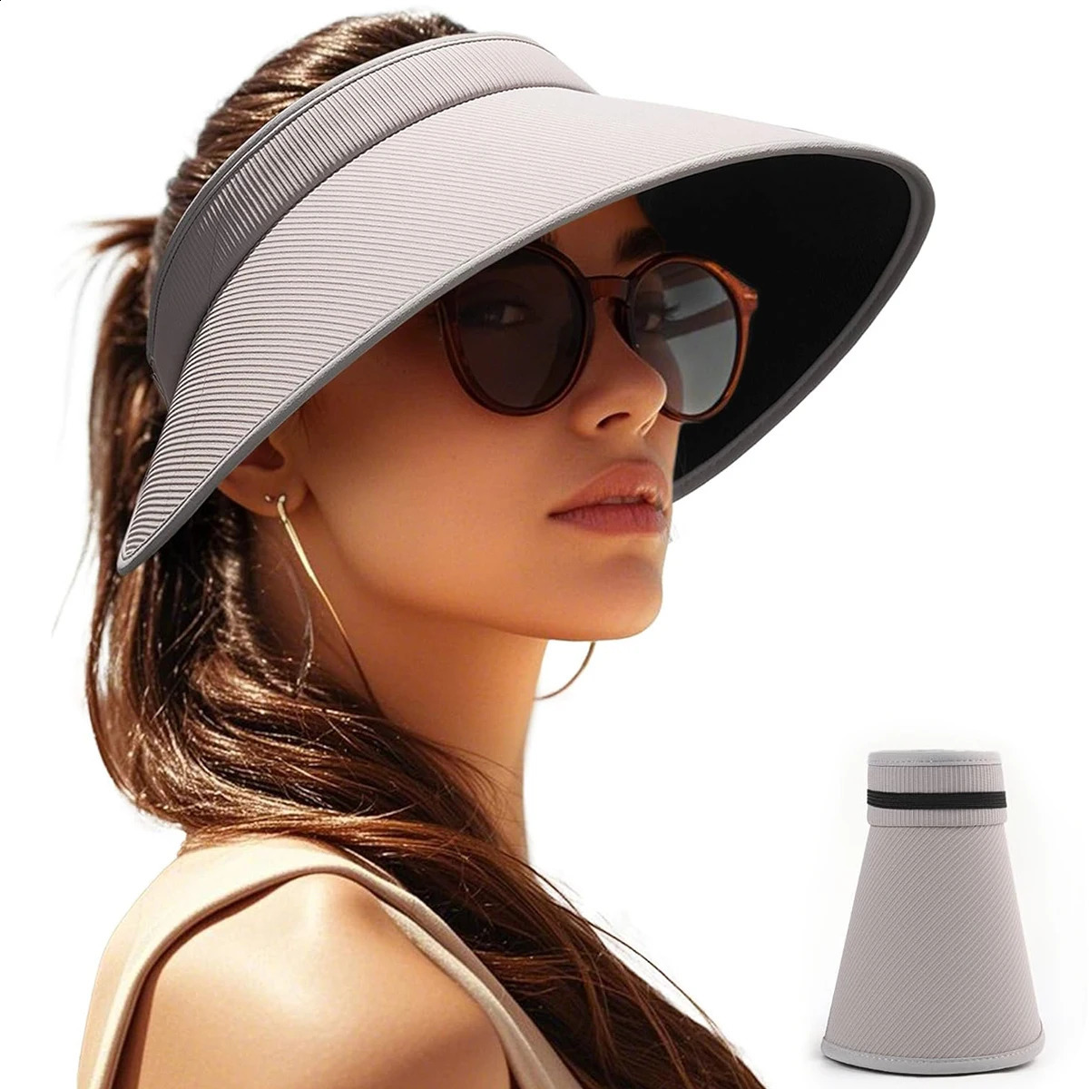 Unisex Wide Brim Foldable UV Protection Sun Hat for Man Women Large Floppy Beach Cap with Letter n Outdoor Summer Sunshade 260625