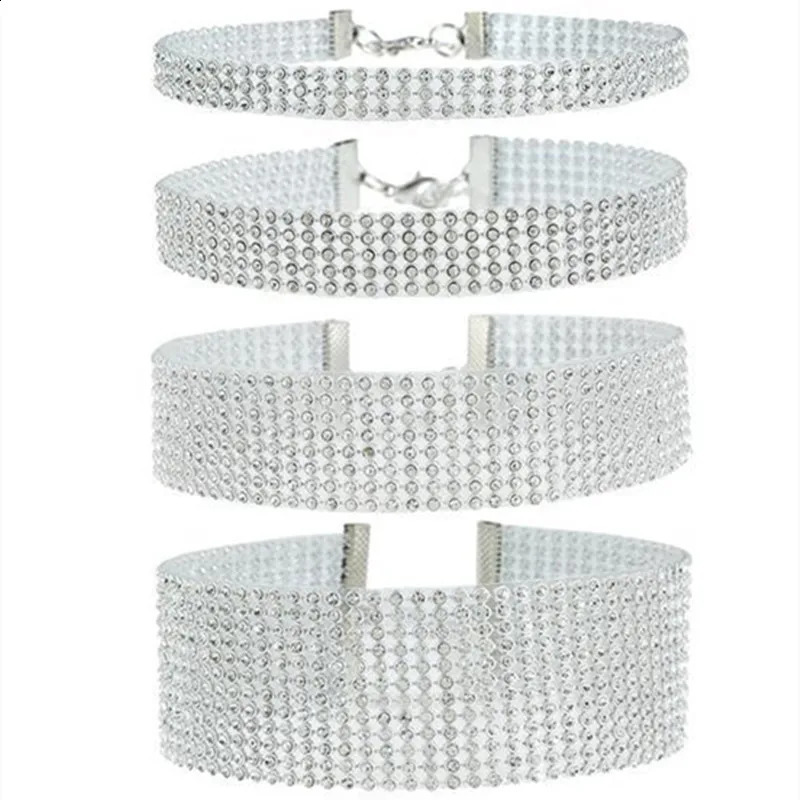 Punk Golden Silver Color Inlay Rhinestone Crystal Choker Necklace for Women Hip Hop Party Accessories Collar Chocker Gifts 260624 - view 5