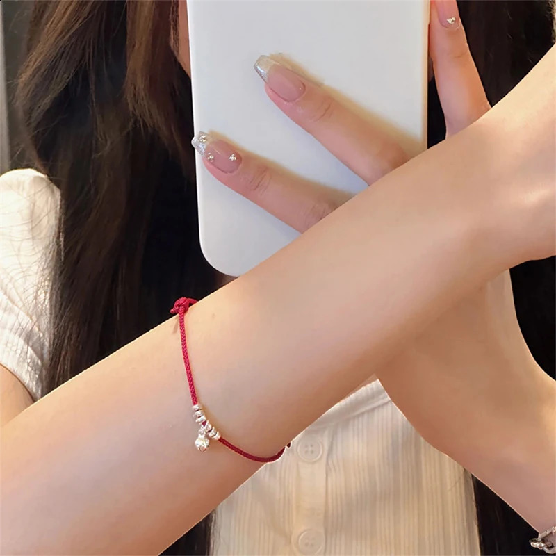 Chinese Style Lucky Red String Bracelet For Women Men Minimalist Handwoven Adjustable Blessing Bracelets Accessories Amulet Gift 260617 - view 6