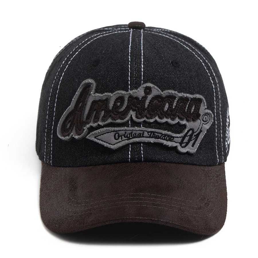 Summer Denim Mens Baseball Fashion Embroidered Letter Sun Visor Caps SnapMen Outdoor Casual Hip Hop Hat Adjustable M260626 - view 3