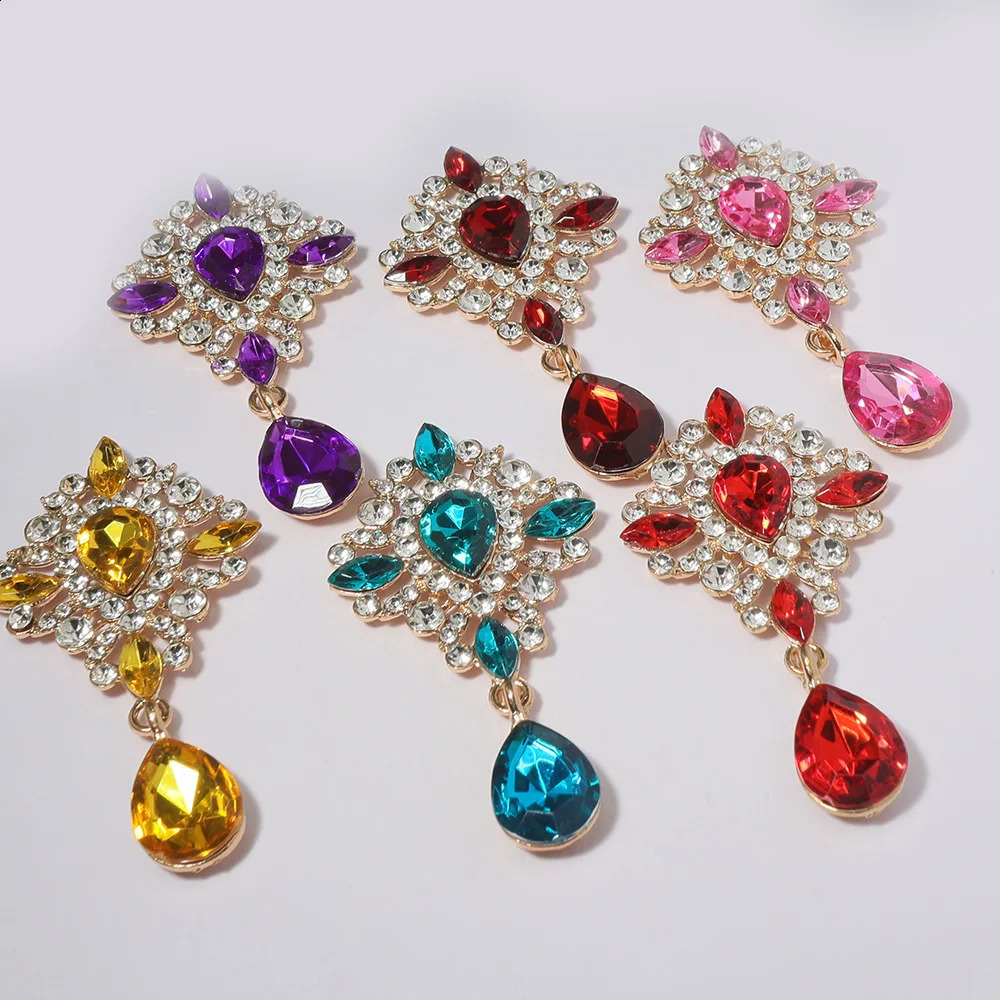 5pcs 68cm Golden bottom 15Colors Acrylic Pendant Accessories Rhinestone Diy Jewelry For Wedding Gift Box Bow center Decoration 260623 - view 6