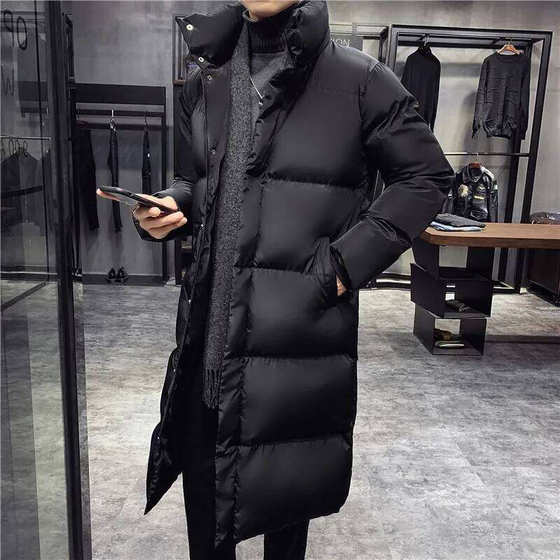 2025 New Down Mid Length Warm Standing Collar Cotton Jacket Winter Fashion Casual Men's Street Clothing Size 5XL-M W260626 - view 4