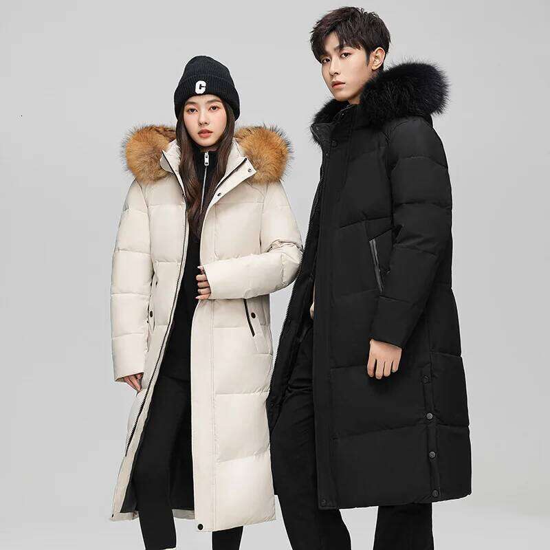 Windproof Warm Leisure Long Feather Couple Outdoor Mountaineering Camping High quality Comfortable Versatile Down Jacket W260626 - view 3