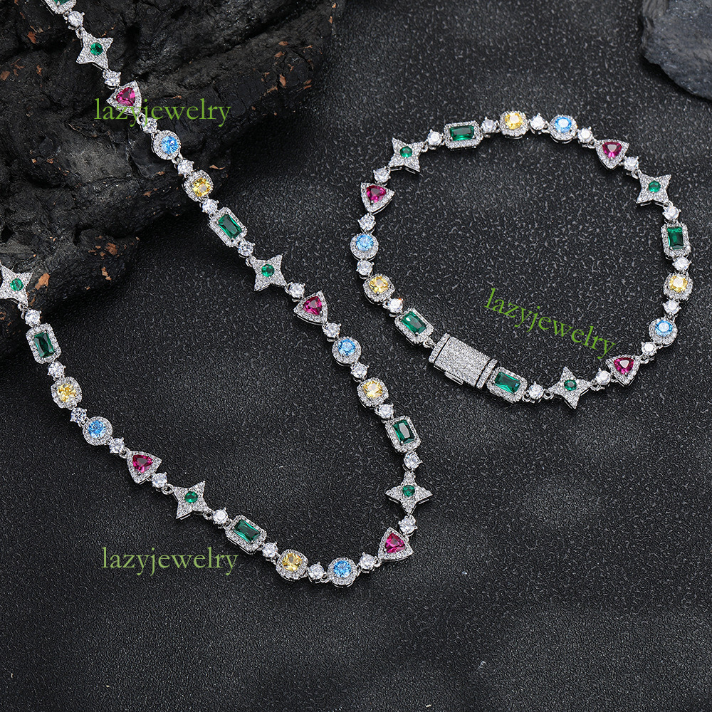 Geometric diamond moissanite necklace fashion senior sense women necklace dazzling free delivery - view 6