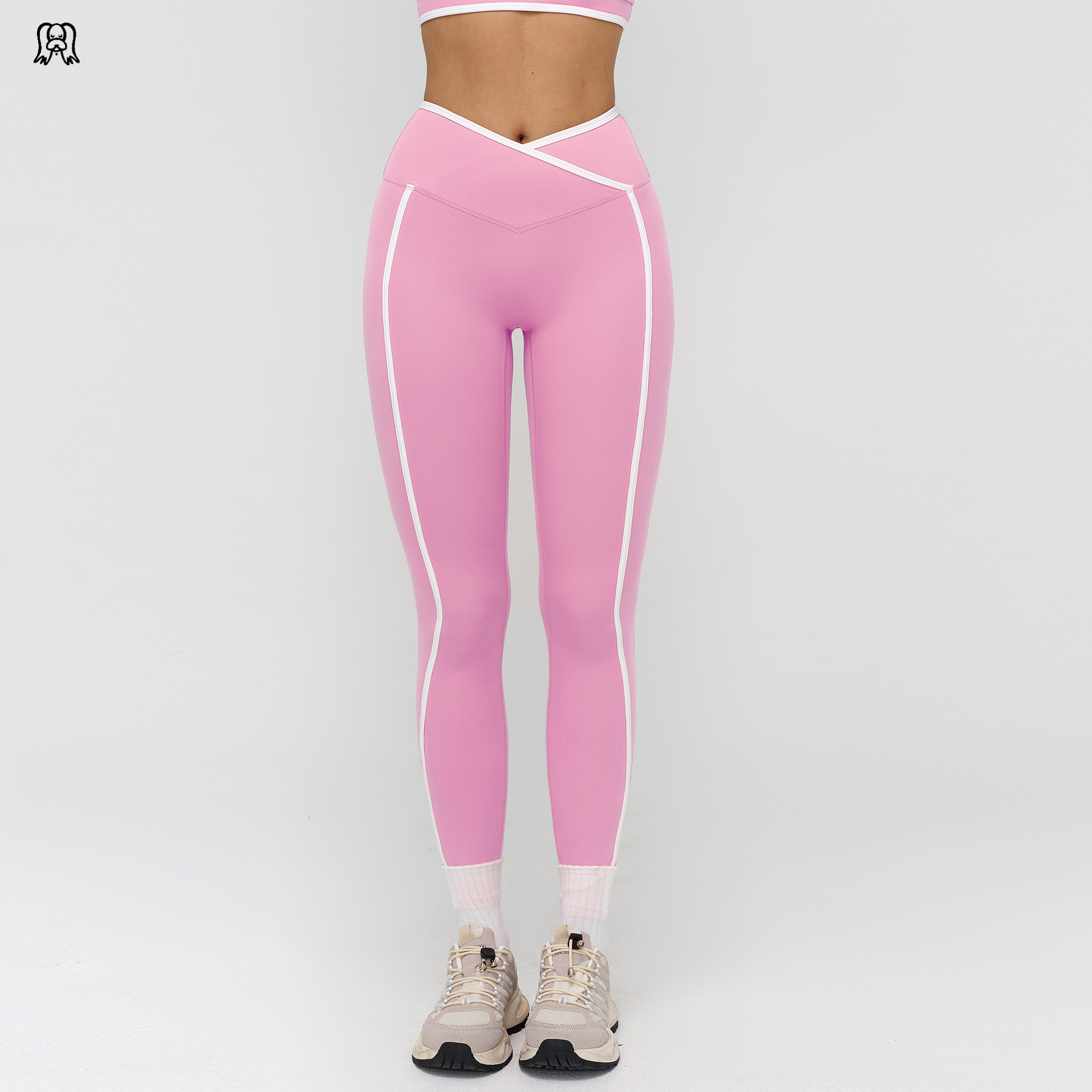 lucky dog yoga Color blocked cross waist outdoor running fitness yoga pants - view 5