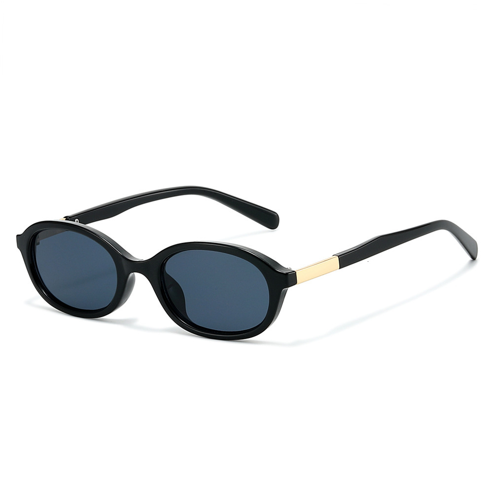2026 New Vintage Oval European And American Simple Fashion Versatile Small Frame Plain Lens Export Sunglasses