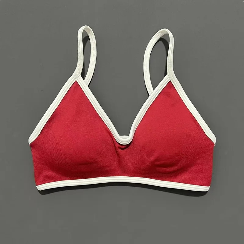 Contrastline Bra Women Backless Knitted Sports Bra Solid Color Gym Fitness Top With Chest Cushion Sexy Suspender Yoga Sports Bra 260626 - view 6