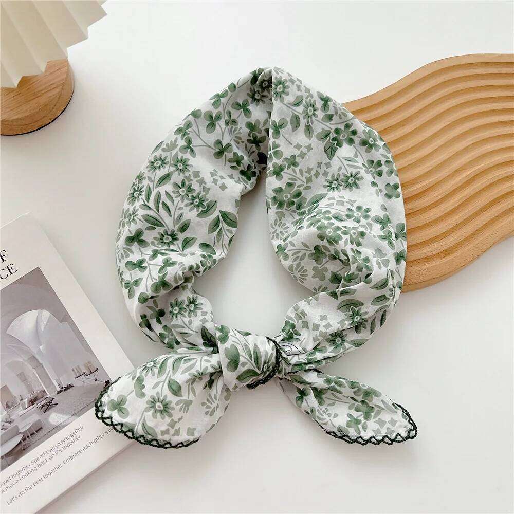 70cm Handkerchief Cotton Neck Scarves For Women Small Neckerchief Bag Scarfs Square Headband Cute Bandana Head Hair Scarf Female 26Y06226 - view 7