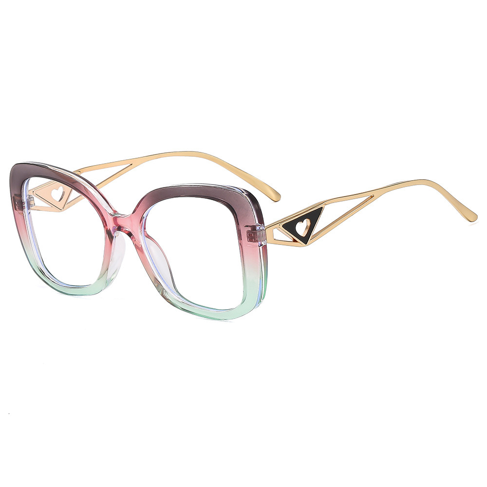 2026 Designer's New Large Frame Personalized Trendy Daily Leisure Luxury Versatile Color Blocked Sunglasses Women's Love Theme Large Frame C - view 7