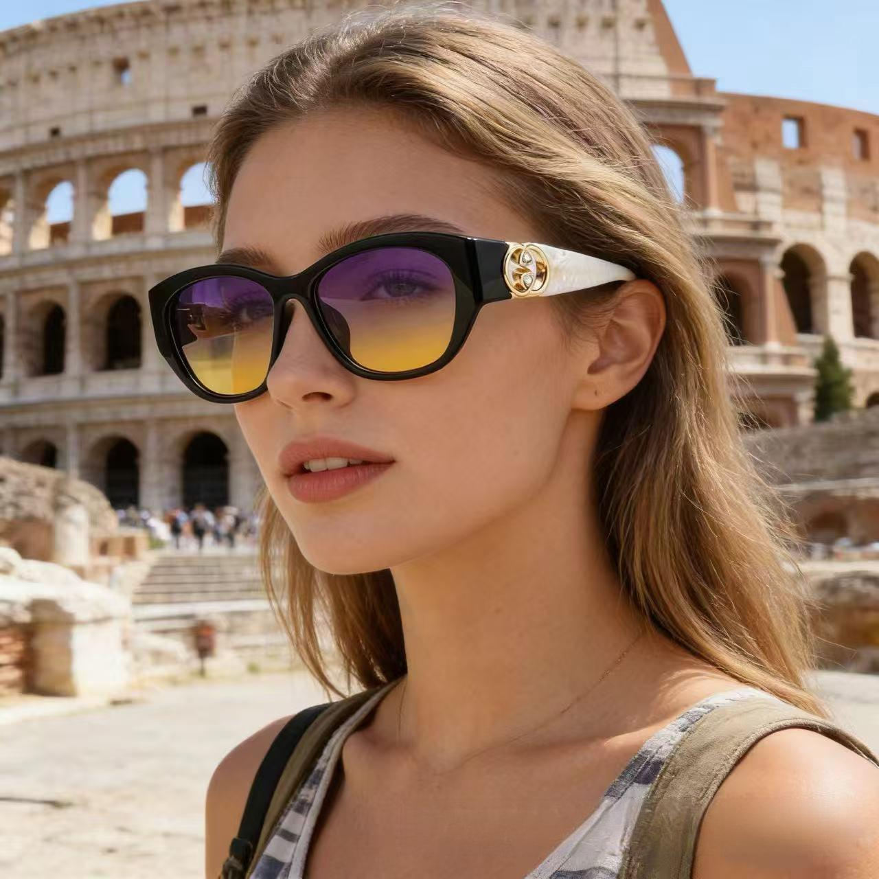Designer's Niche Retro Personality Casual Versatile Trendy Sunglasses For Women 2026 New Modern Cat Eye Narrow Frame UV Resistant Sunglasses For  - view 3