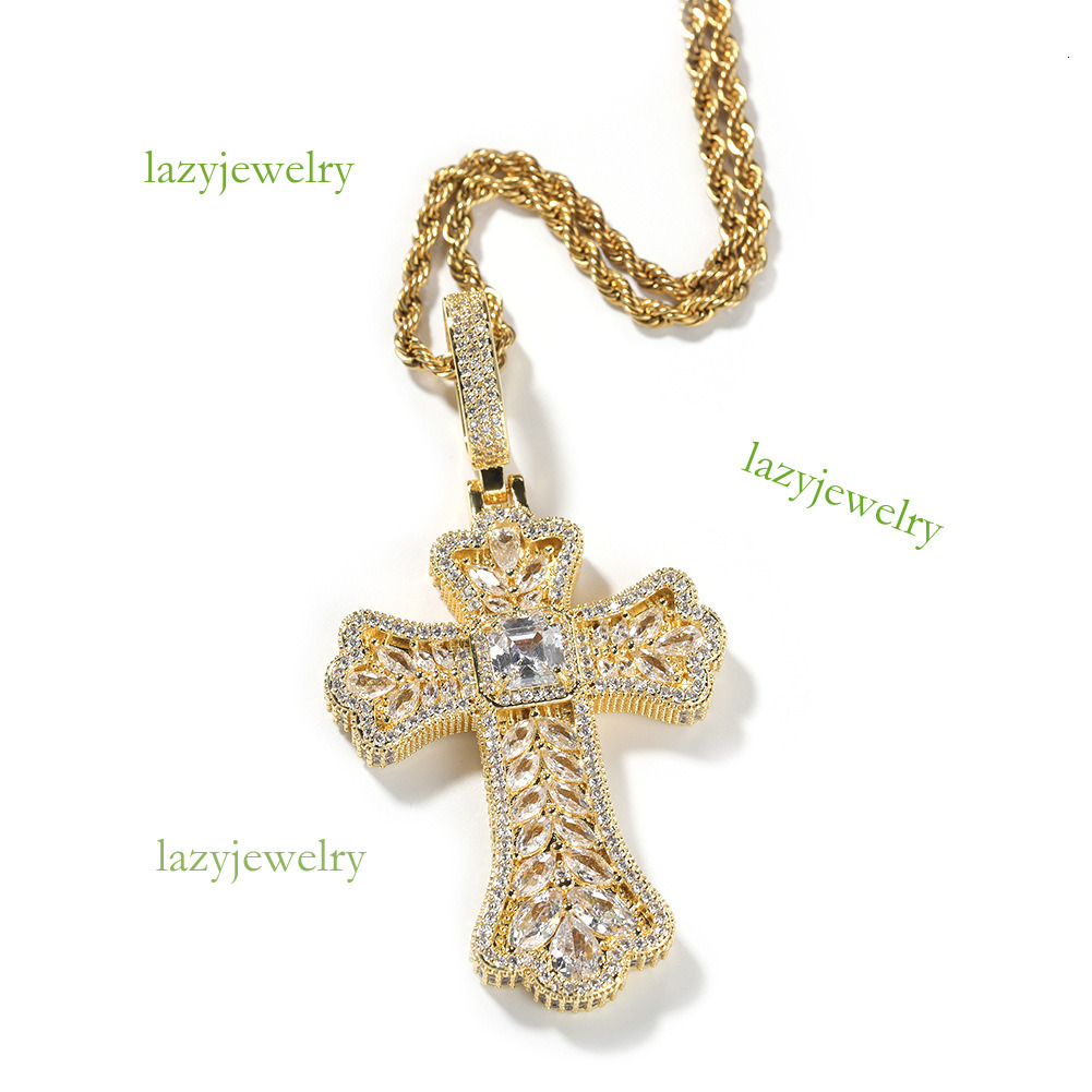 VVS Moissanite diamond-encrusted Cross Wheat Pendant s925 Silver Hip Hop Custom necklace 14k gold accessories - view 6