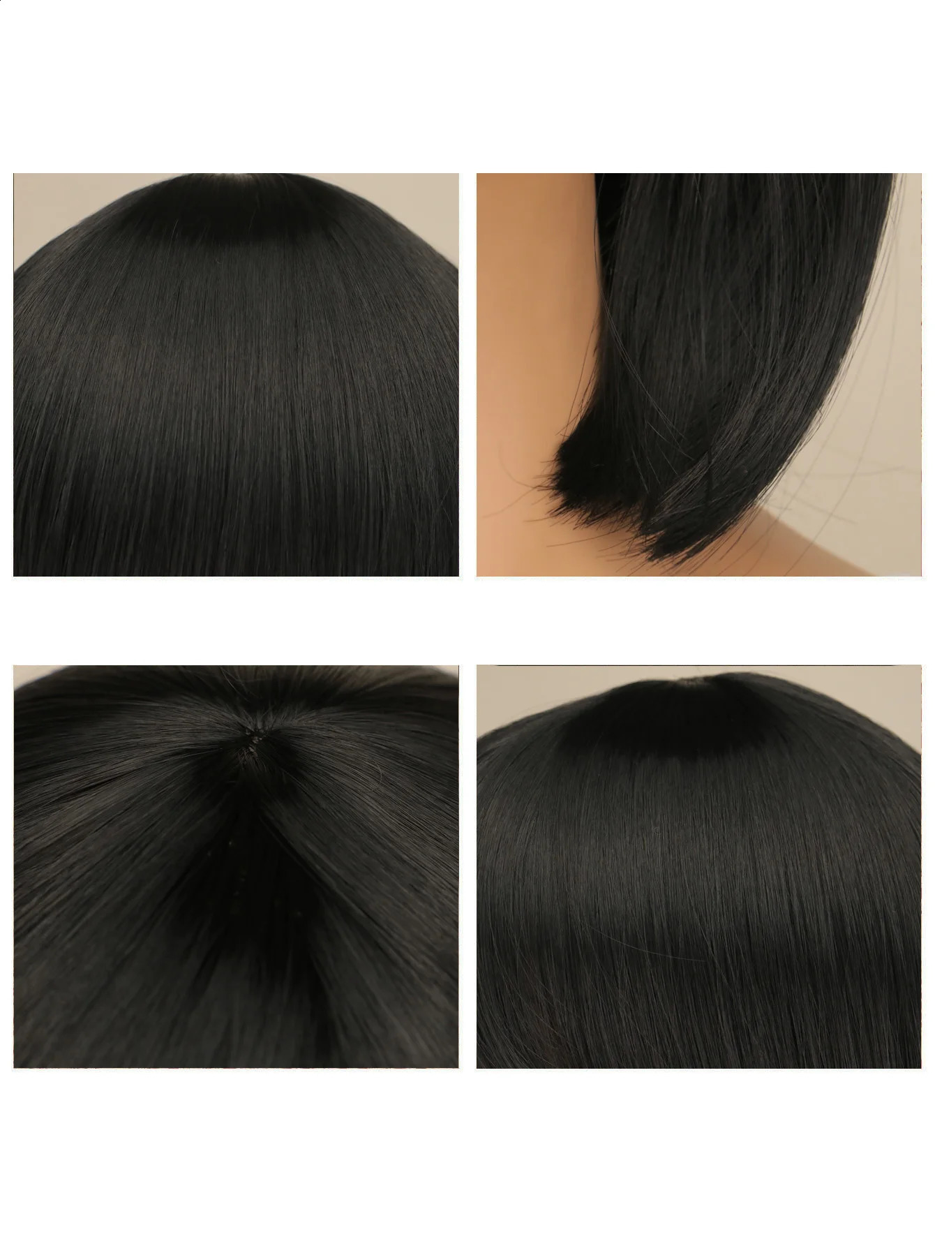 Short Bob Striaight Women Girls Wigs Natrual Black Light Brown Dark Brown Heat Resistant Synthetic Hair Wigs 260625 - view 7