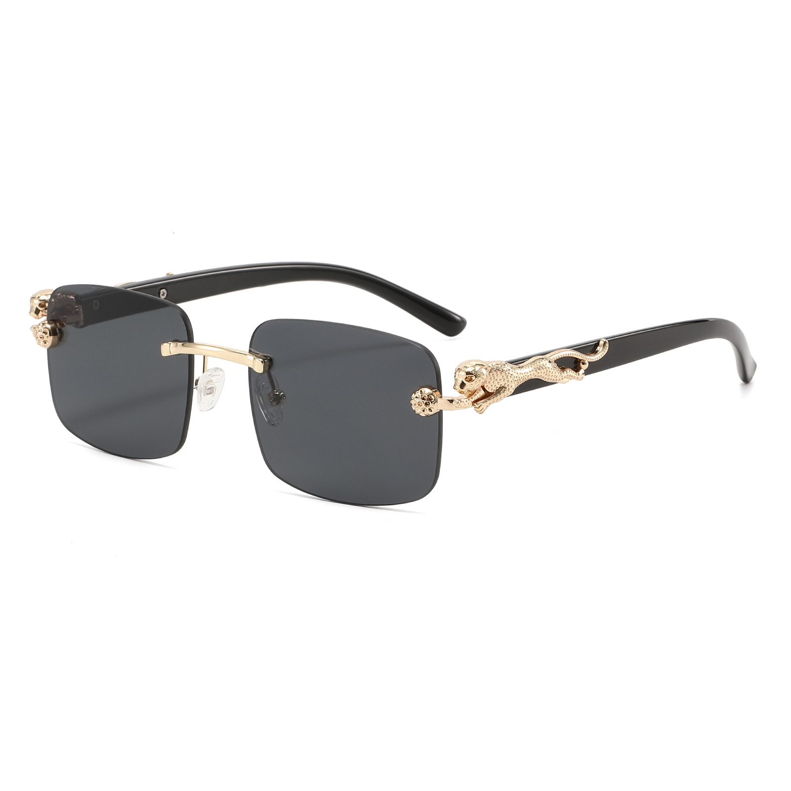 New Fashion Frameless Cut-Edge With Leopard Temples, European And American Men's High-End Retro Trendy Sunglasses - view 5