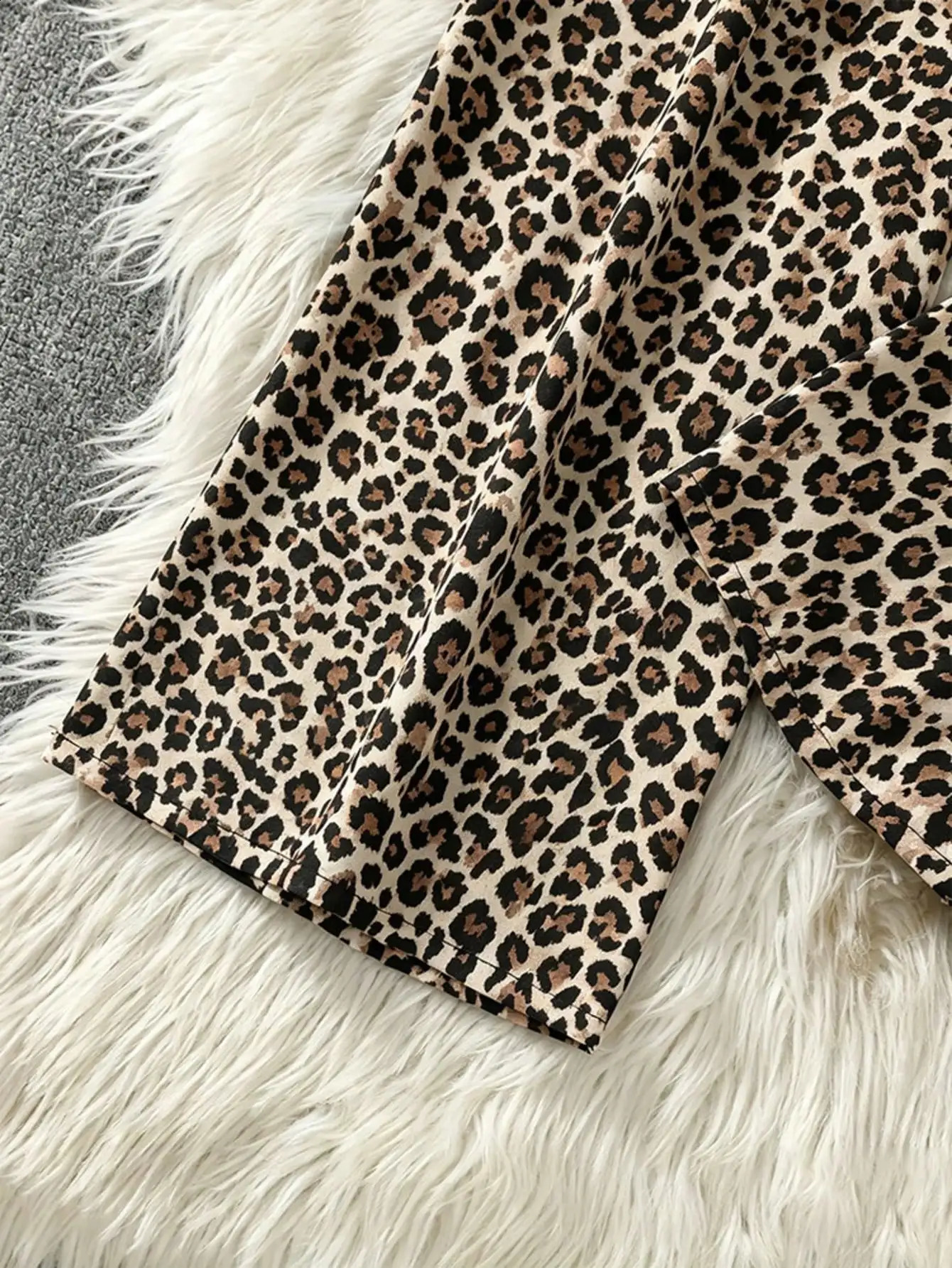 Women Retro Leopard Print Wide Leg Pants Soft Naked Feeling Casual Trousers For Home Sleep Travel Beach Vacation Outfit Clothes 260625 - view 5