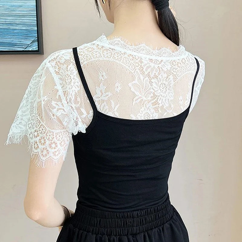 Autumn Summer Lace Bride Wedding Bolero Elegant Bridal Open Evening Party Prom Costume Capes White Black Jacket Wrap 260625 - view 7