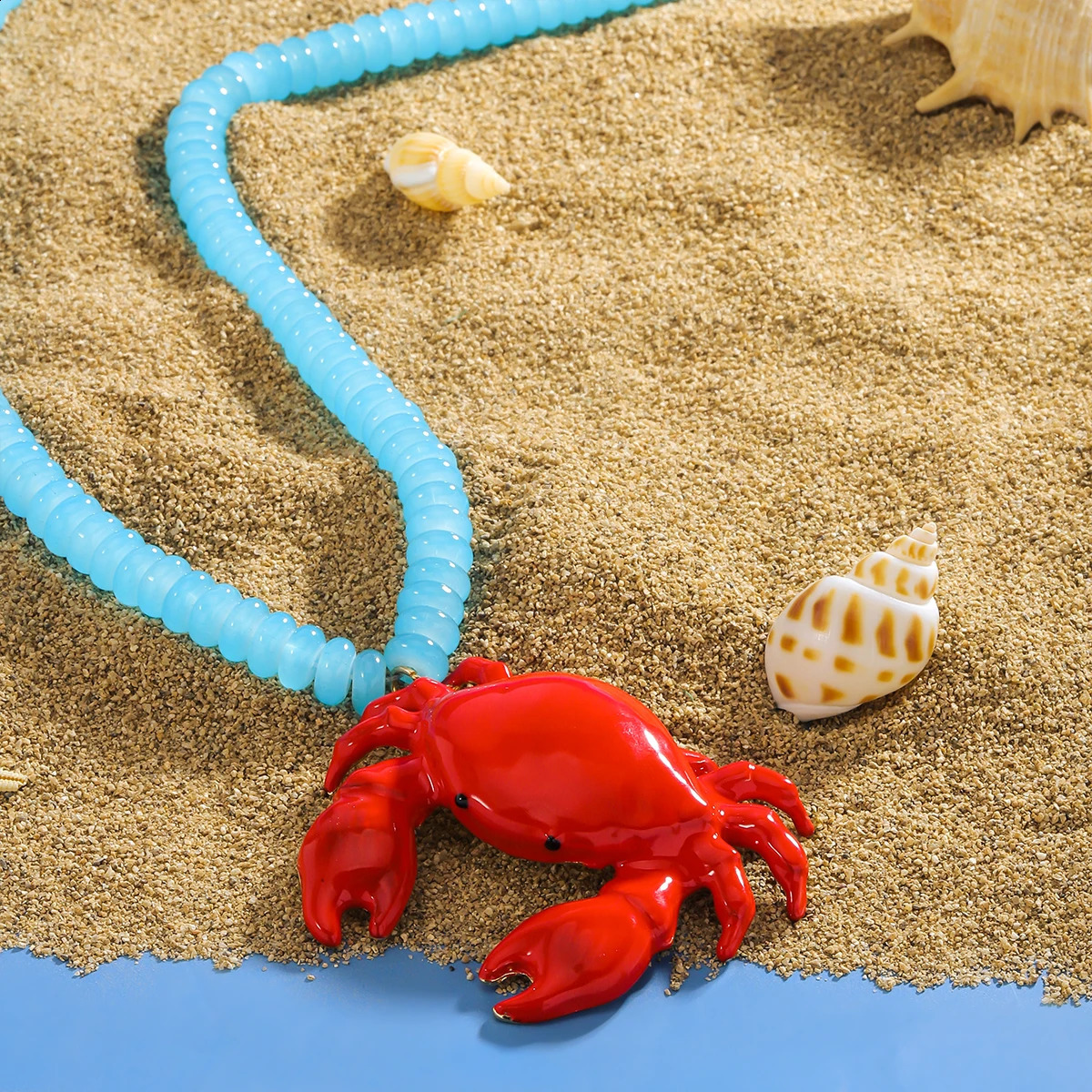 ZAA Bohemia Lobster Crab Pendant Necklace For Women Trendy Summer Handmade Beaded Sea Animal Choker Jewelry Beach Vacation Gift 260626 - view 7