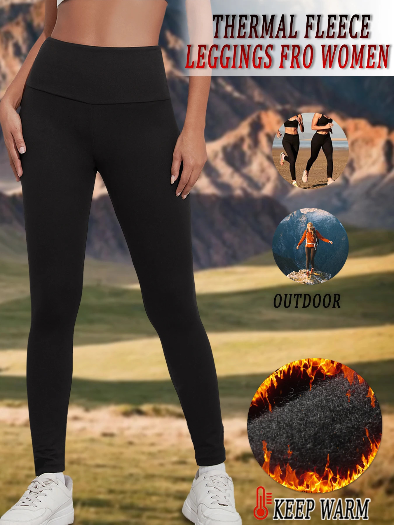 Womens Thermal Fleece Lined High Waisted Leggings Workout Winter Warm Thick Tights Soft Yoga Pants 260626 - view 5