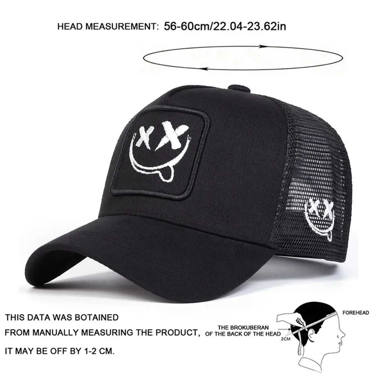 Embroidery Unisex XX Smiling Face Baseball Net Caps Spring Summer Outdoor Adjustable Casual Hats Dad Hat Sunscreen Hat M260626 - view 7