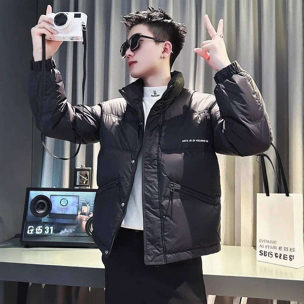 Fashion Down Streetwear Short Puffer Coat Men's Thick Warm Outerwear Winter Jacket Men Windproof J260626 - view 4
