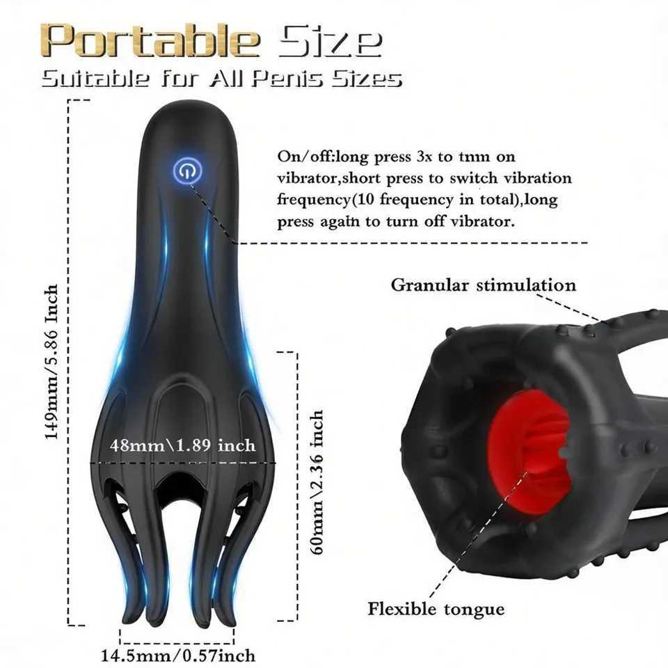 Powerful Glans for Men Vibrating Penis G Spot Masturbator Soft Fingertip Prolong Endurance Massage Vibrator Erotic Toys M260626 - view 7