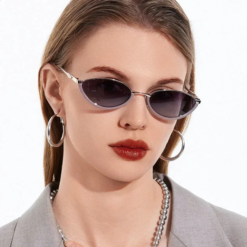 Small Frame y ner Vintage Cat Eye Sunglasses Women For Men Metal Sun Glasses Punk Sexy Ladies Eyeglasses 260626 - view 4