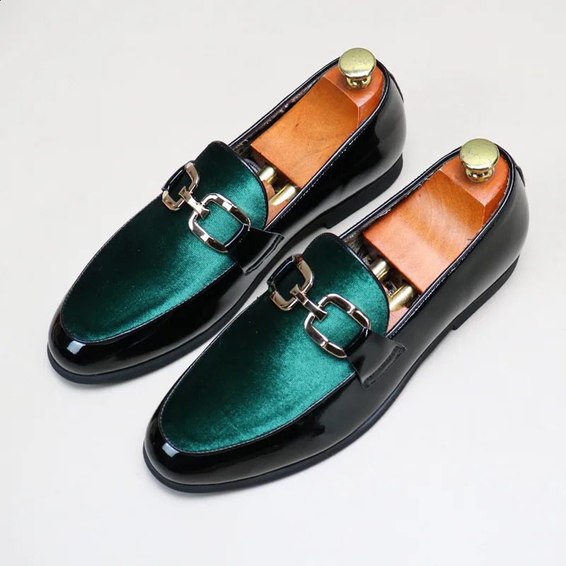 Mens Casual Leather Shoes Fashion Patchwork Party Wedding Loafers Moccasins Men Slipon Light Comfortable Driving Flats 260624 - view 3
