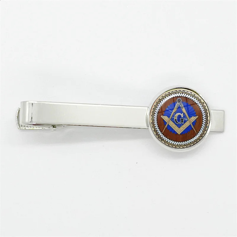 Free Mason Masonic Sigh Glass Gem Tie Clips Copper Metal Simple Necktie Tie Pins Suit Pins Button Gift 260626 - view 4