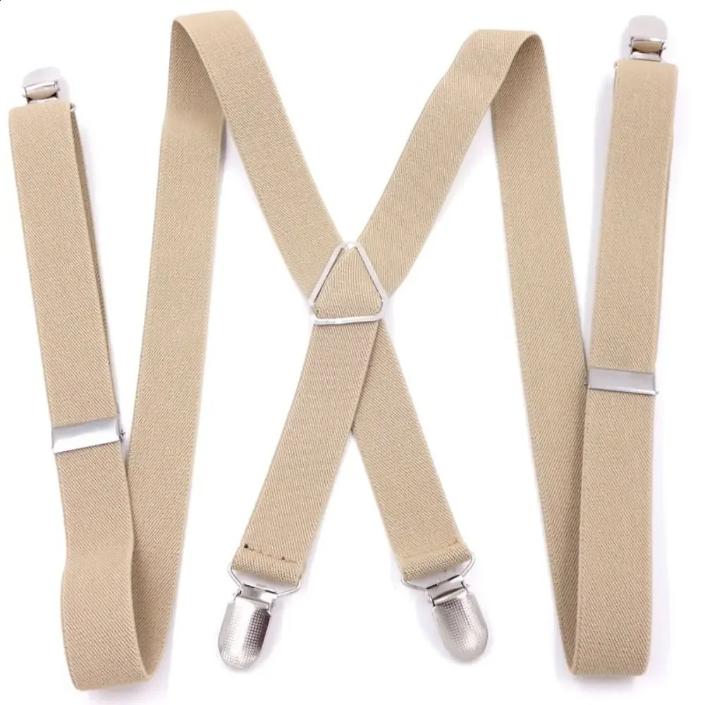 4 Clips 25CM Wide Men Suspenders Women Elastic Adjustable Adult Braces Suspender Kids Children Boys Girls Wedding Accessories 260626 - view 5