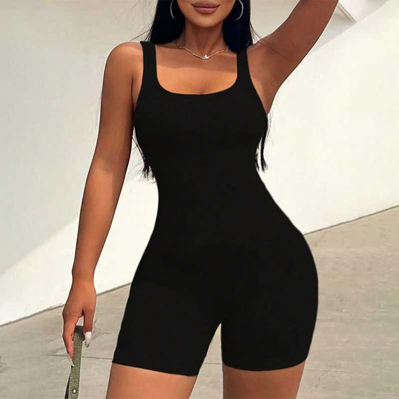 Sleeveless Tracksuit Womens Yoga Short Bodysuit Sportswear Womens Gym Workout Clothes Fitness Stretch Jumpsuits Yoga Suit M260626 - view 4