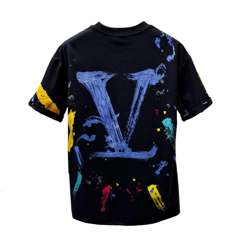 European-Style Men's High-End Graffiti Print Short-Sleeve T-Shirt, New Summer Trendy Loose-Fitting American-Style Half-Sleeve - view 6