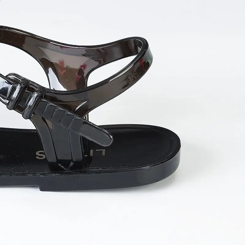 Sandals for Woman with Low Heels Summer Black Womens Shoes Plastic Footwear Flipflops Beach Pvc Breathable Fashion H 260626 - view 7