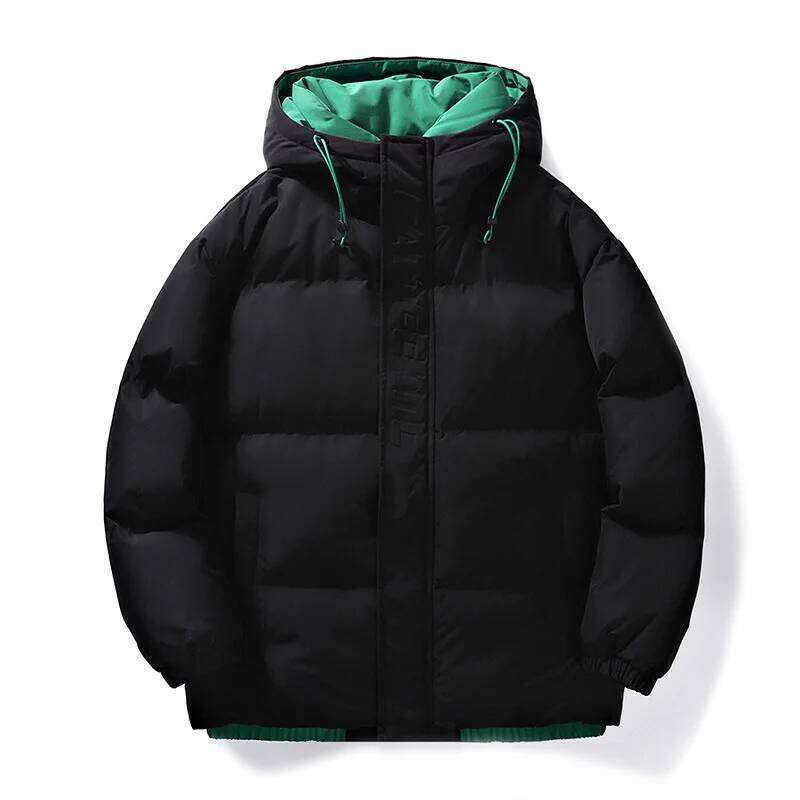 Mens Couple Fashion Cotton Padded Jacket Winter Thick Fleece Lined Hooded Coat Streetwear Parka Outerwear J260626 - view 6