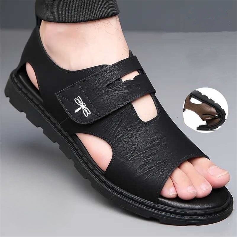 Mens Sandals Fashion Roman Sandals for Men Soft Bottom Comfortable Beach Shoes High Quality Leather Men Casual Shoes 260625
