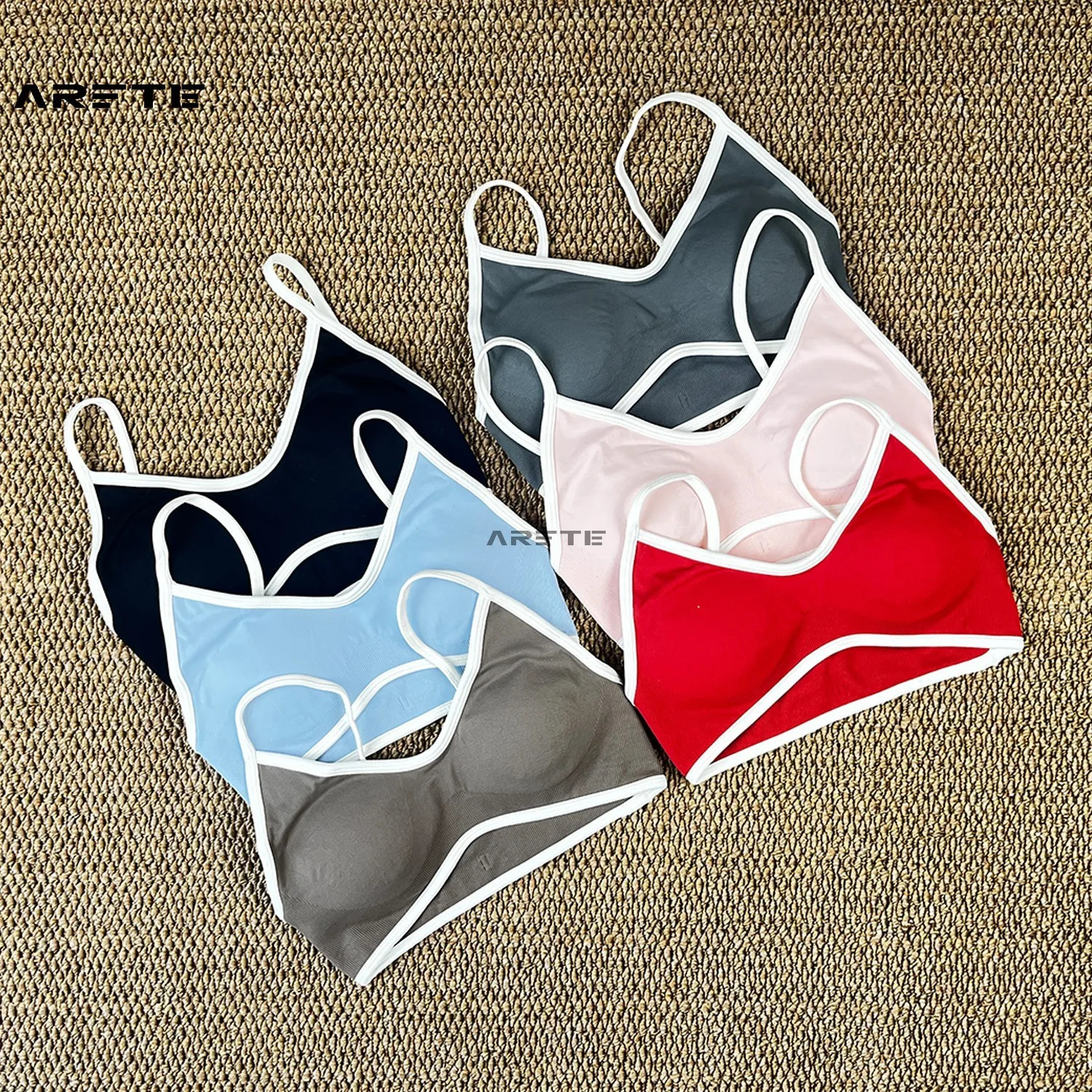 Womens Color-blocking Halter Shockproof Yoga Sports Bra Breathable Compression Outdoor Fitness Gym Workout Tank Vest 260626 - view 3