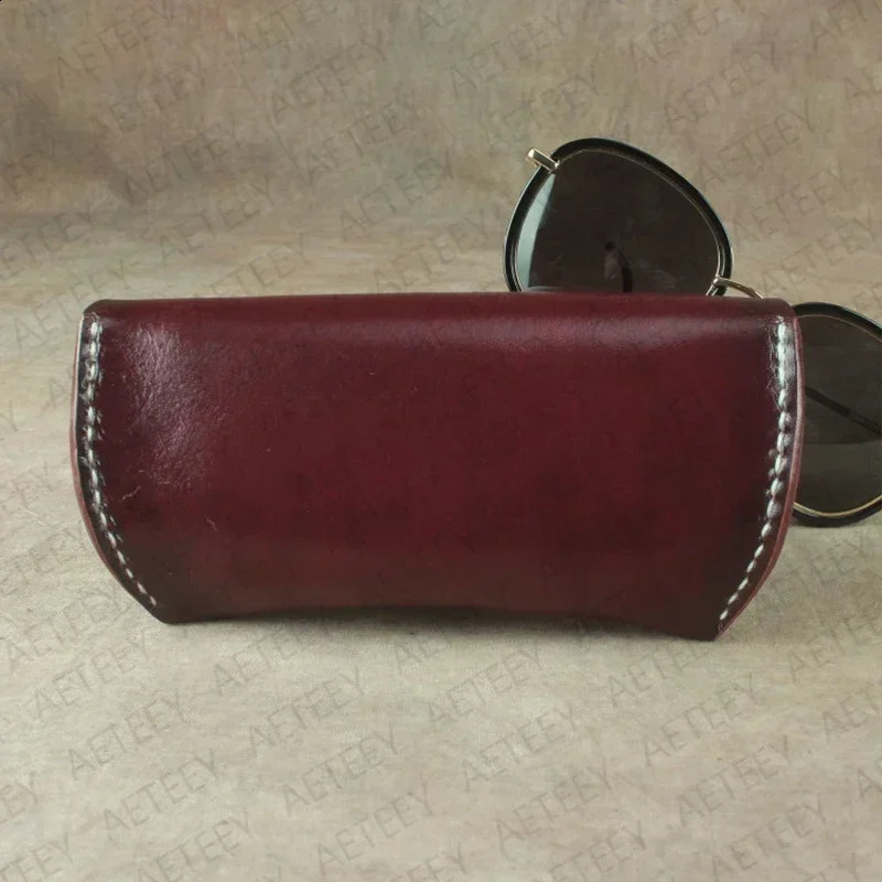 LaseEngraved Custom Vintage Sunglass Case-Handcrafted Cowhide Belt Bag with Magnetic BuckleRetro Leather Eyewear Organizer 260625 - view 4