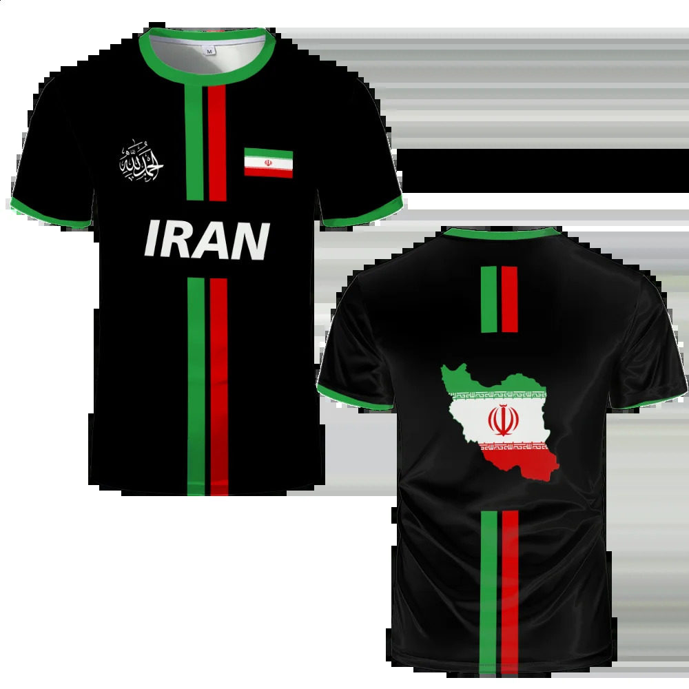 Iran Football Summer Sports Breathable Quickdrying ONeck Short Sleeve Tshirt Iranian Flag Map Pattern Unisex Tops Gift 260626 - view 6